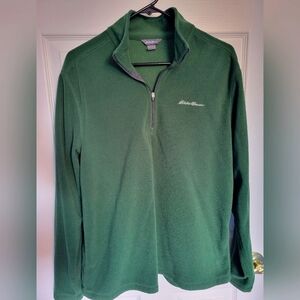 Eddie Bauer fleece Mens pullover forest green